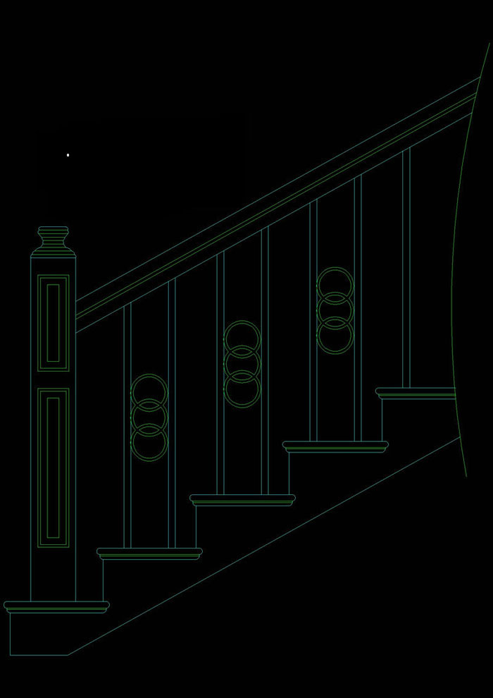 Simple stair handrail Cad block